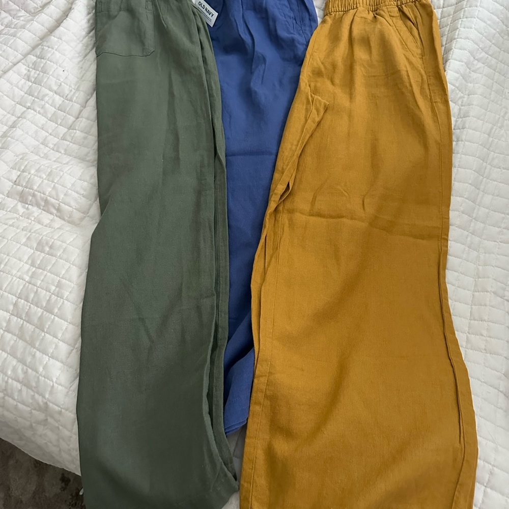 NWT Lot of 3 Old Navy Linen pant full length wide leg